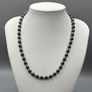 Black Hematite and Gold Beaded Necklace JP218